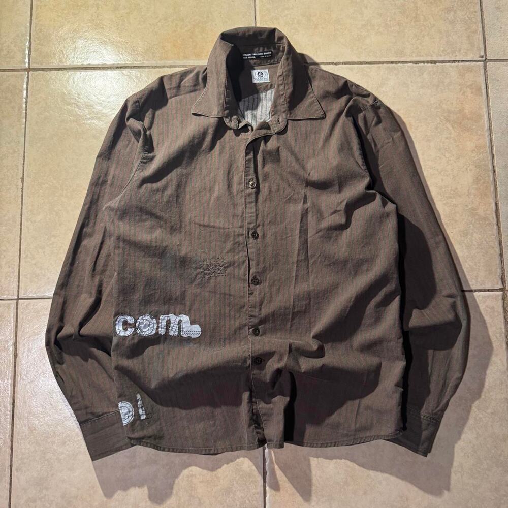 Vintage 2000s volcom brown button up shirt Size S in Mens